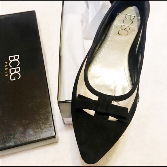 NIB NWT BCBGeneration Black suede flats shoes - Picture 5 of 7